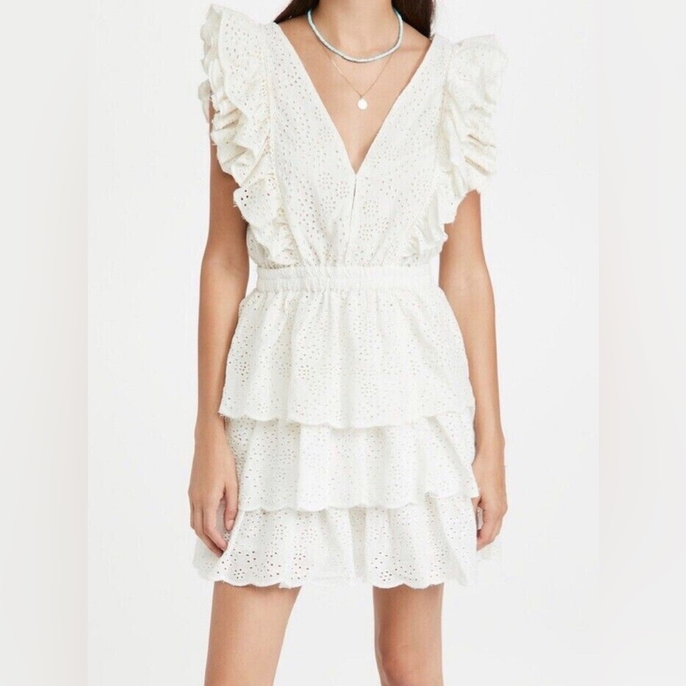 Love the label ecru white eyelet ruffle dress